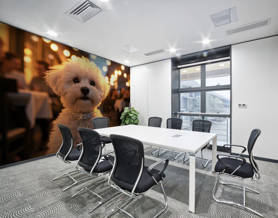 Bichon Frise Puppy Rests After Fun Evening Wall Printing