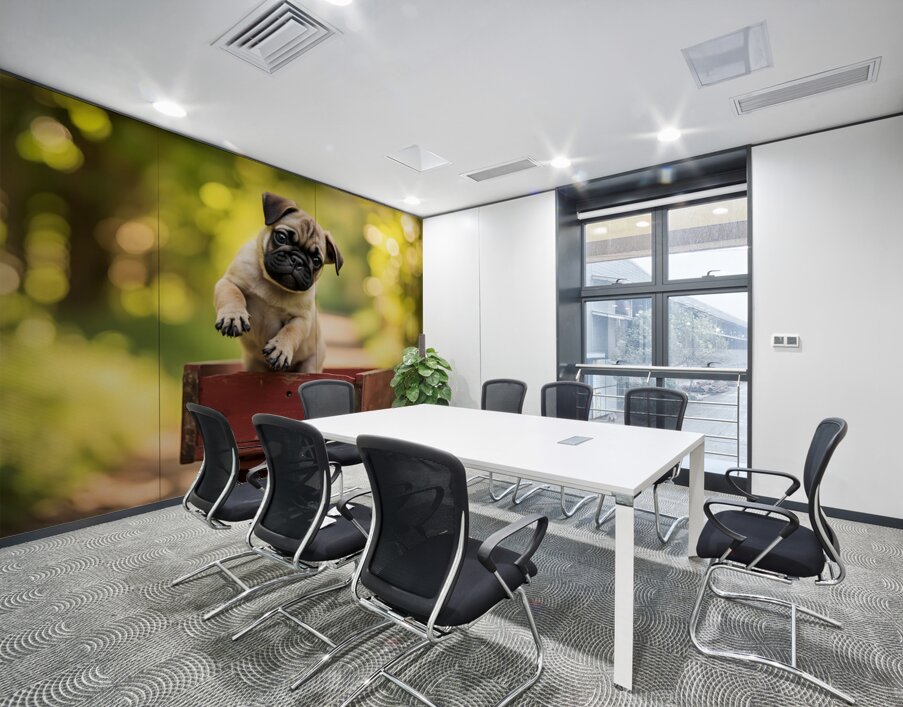 Pug Puppys First Wagon Ride Adventure Wall Printing