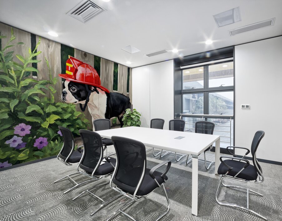 Boston Terrier Puppy Dreams Of Being A Brave Firefighter Wall Printing