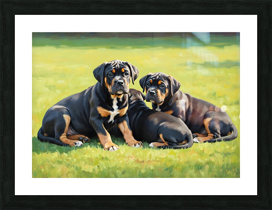 Content Cane Corso Puppy Rests After Big Adventure Picture Frame print