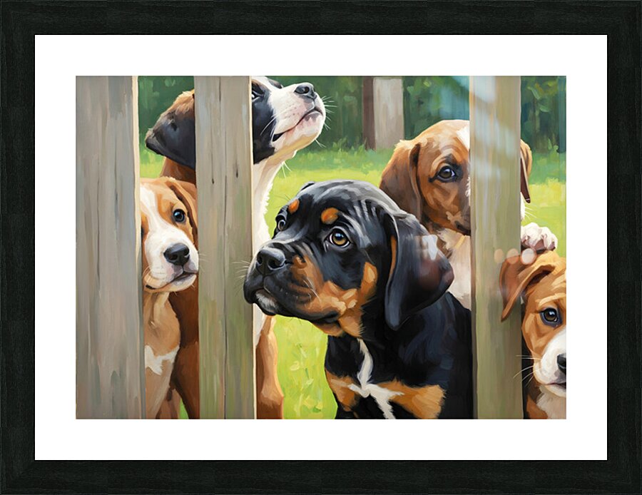 Cane Corso Puppy Discovers World Beyond The Fence Picture Frame print