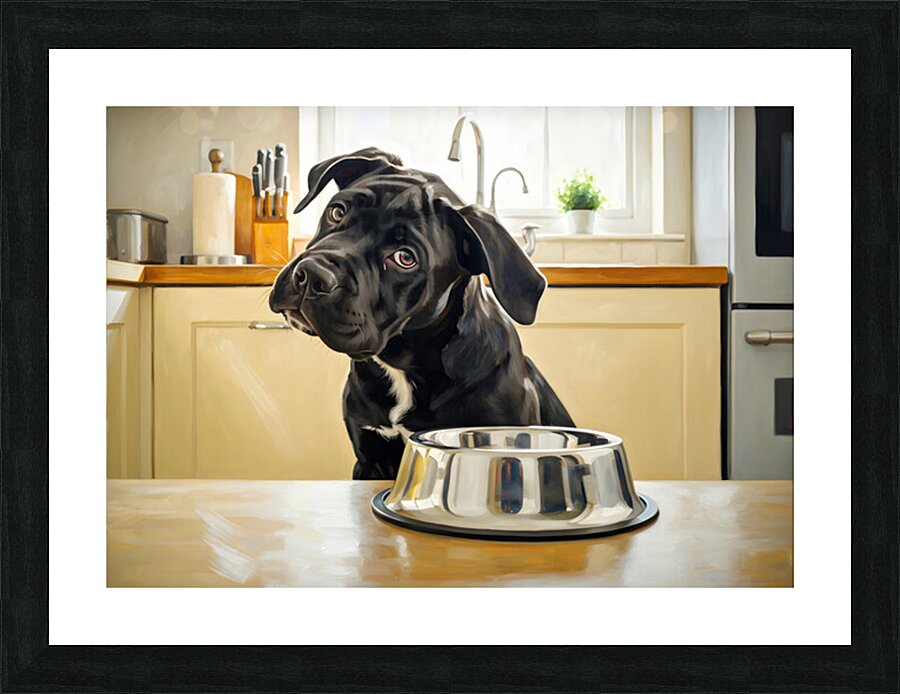 Alert Cane Corso Puppy Listens For Dinner Picture Frame print