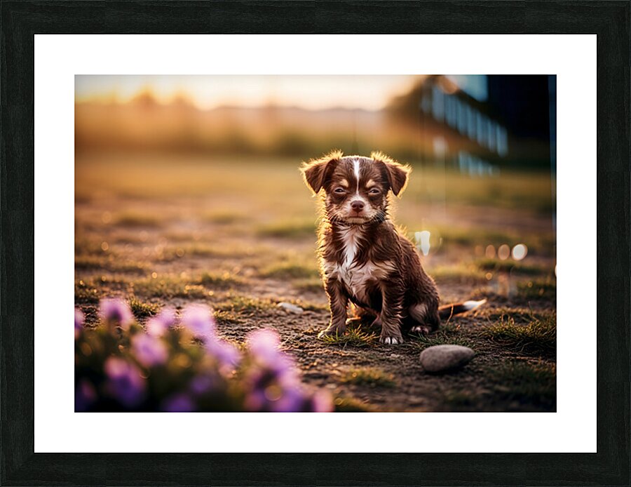 Muddy Chihuahua Puppy After Playtime Picture Frame print