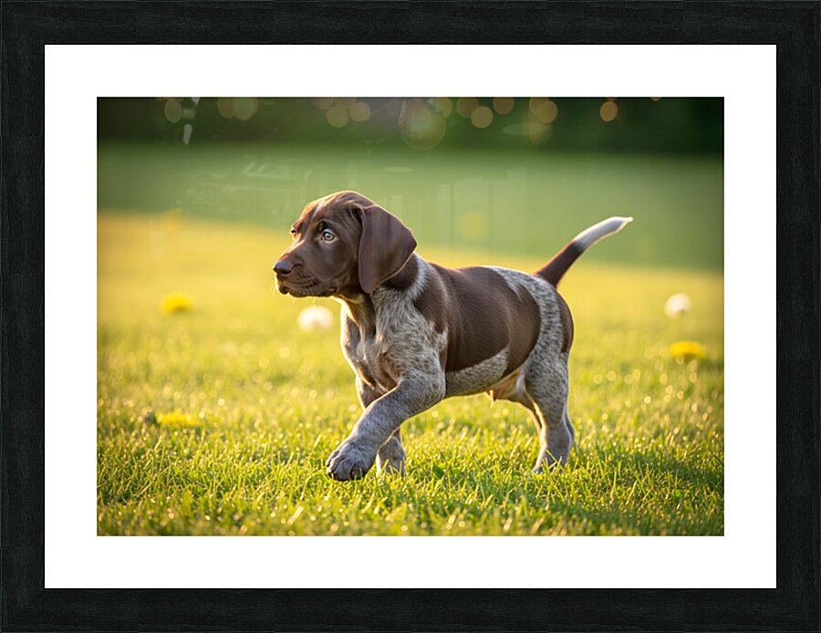 Confident Puppy Masters The Art Of Walking Picture Frame print
