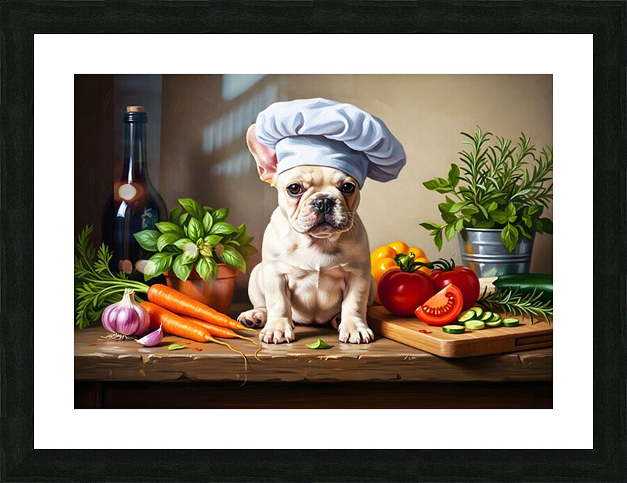 French Bulldog Puppy Chef Ready To Cook Picture Frame print