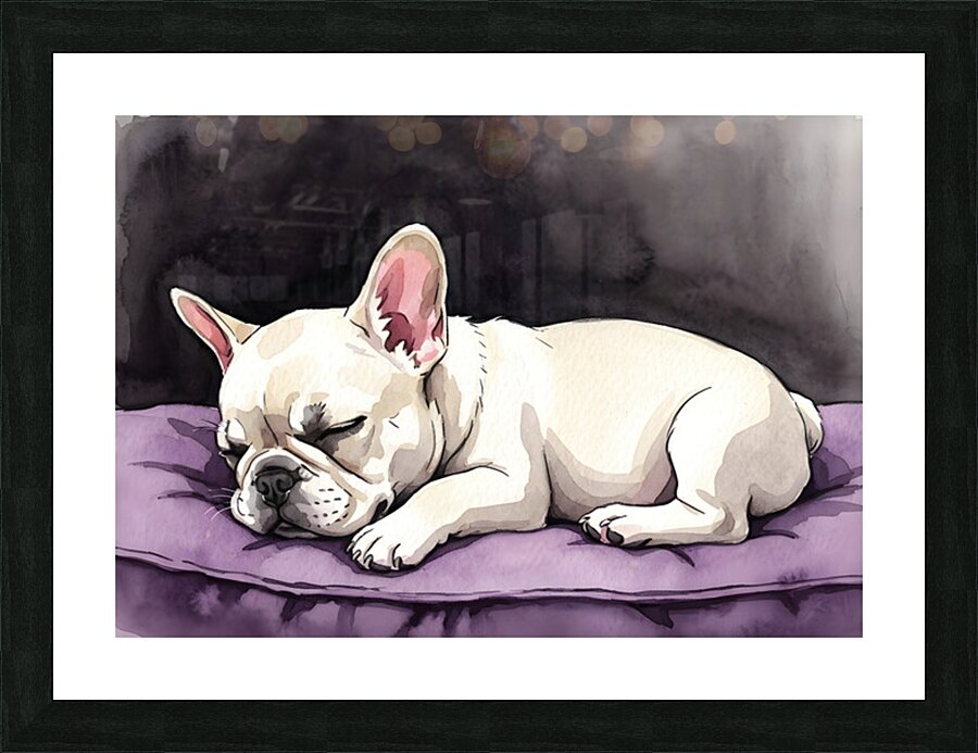 French Bulldog Puppy Sleeps Peacefully Through Night Picture Frame print