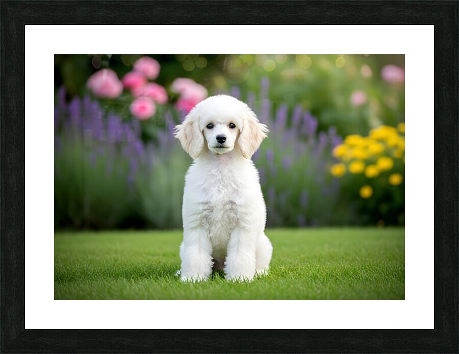 Proud Poodle Puppy Masters Stay Command Picture Frame print