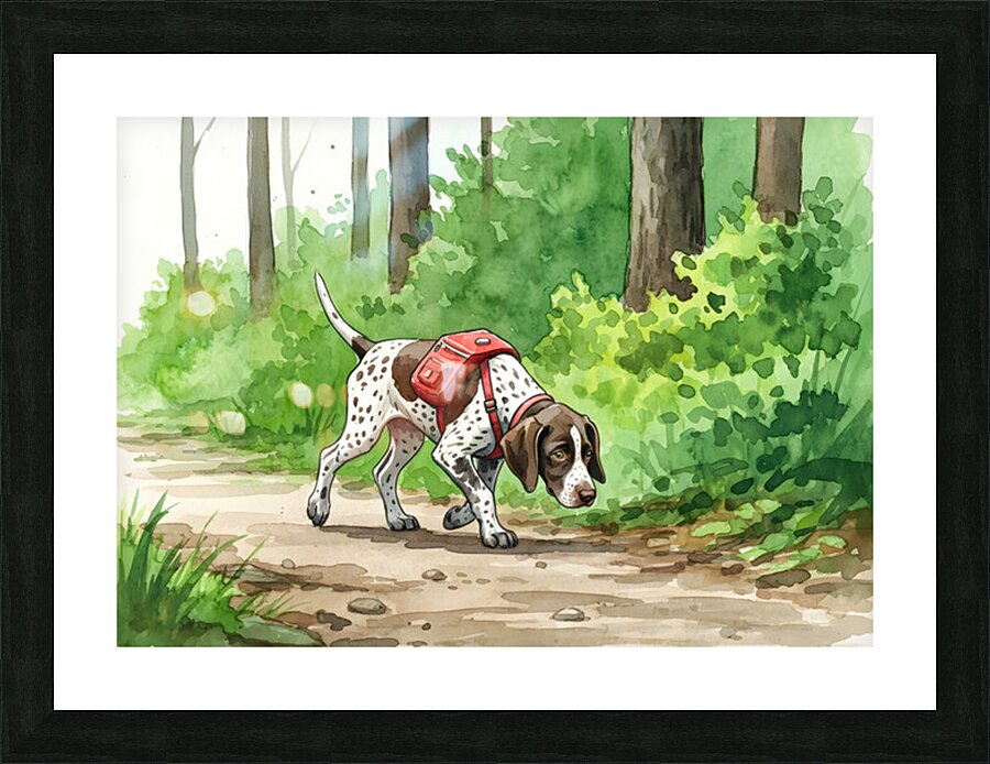 German Shorthaired Pointer Puppy Gets Ready For Adventure Picture Frame print