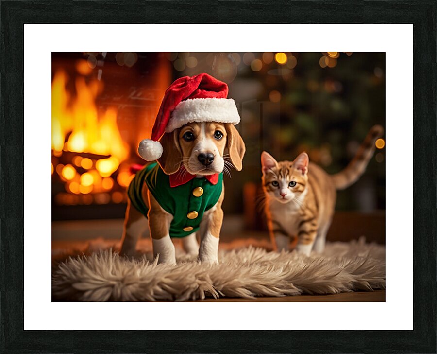 Beagle Puppy Rests After Holiday Adventures Picture Frame print