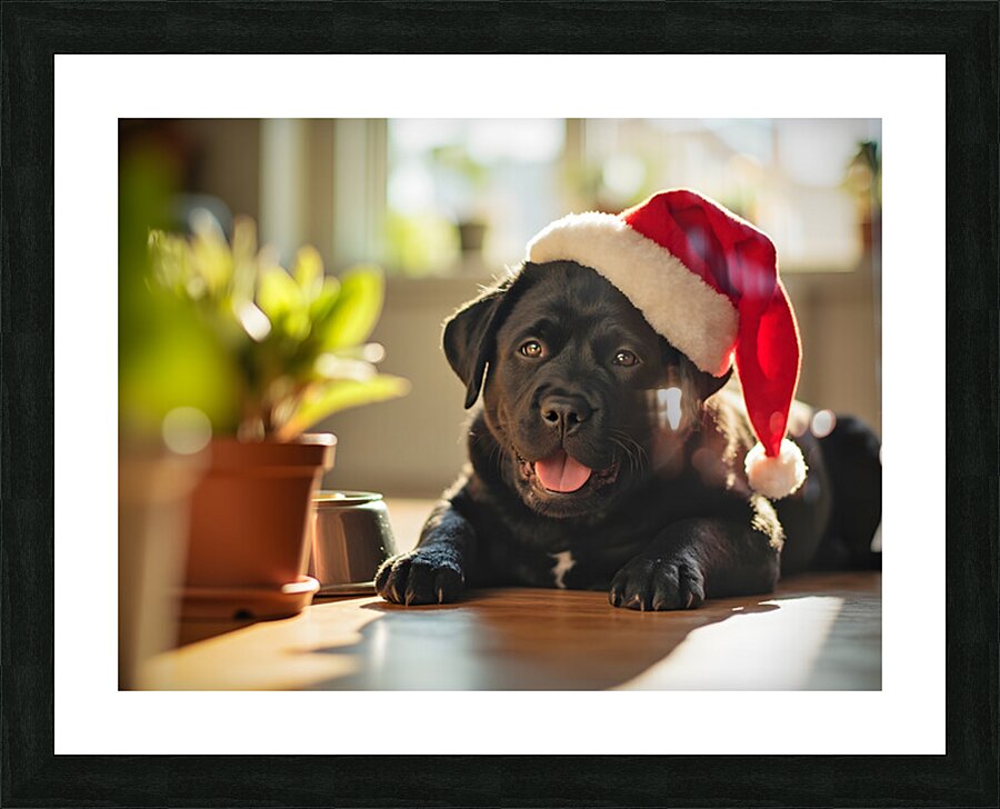 Sleepy Cane Corso Puppy Dreams Of Christmas Adventures Picture Frame print