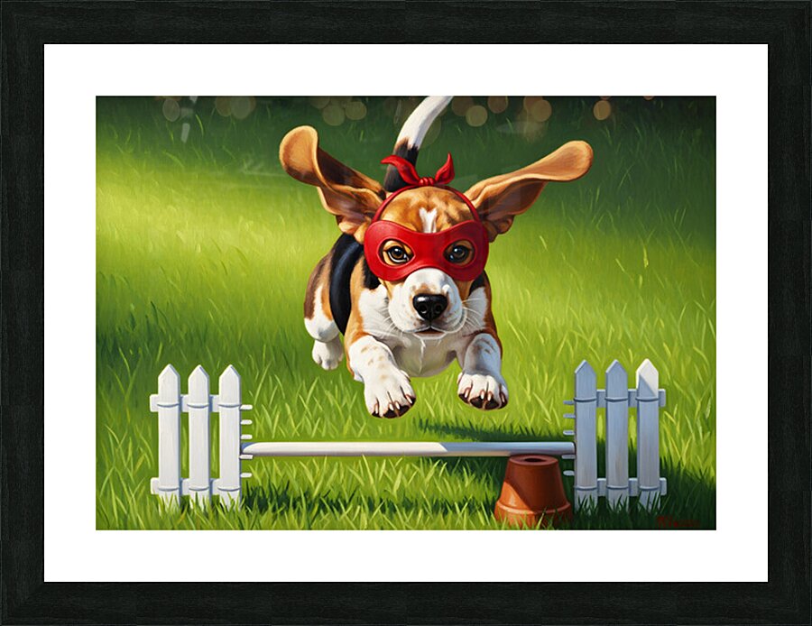 Beagle Puppy Claims Victory On The Hill Picture Frame print