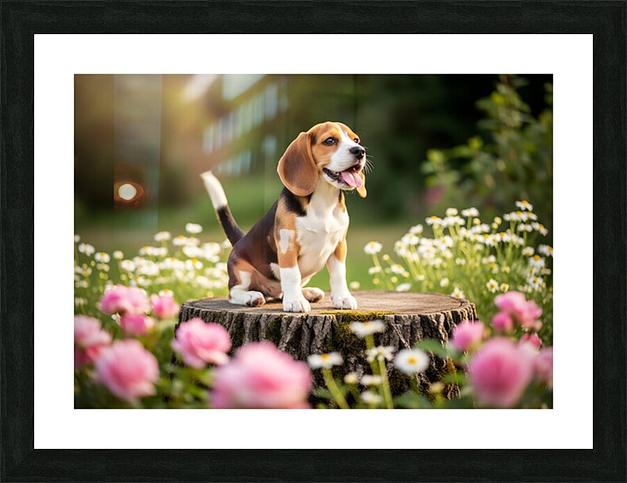 Proud Beagle King Rules His Domain Picture Frame print