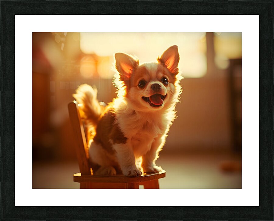Chihuahua Puppy Discovers The Perfect Rocking Chair Picture Frame print