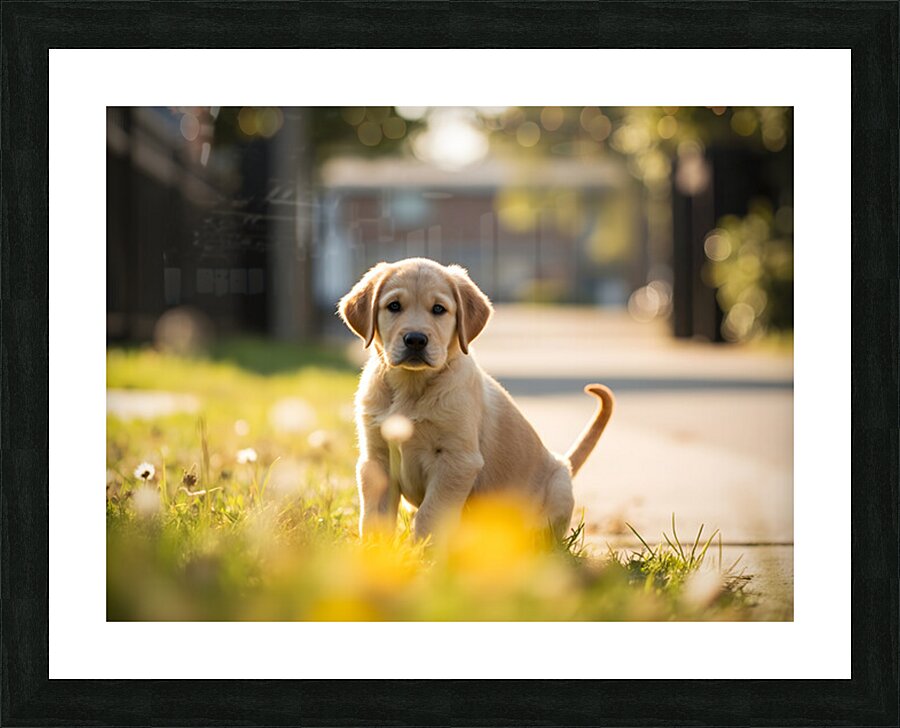 Patient Puppy Rests While Maintaining His Faithful Watch Picture Frame print