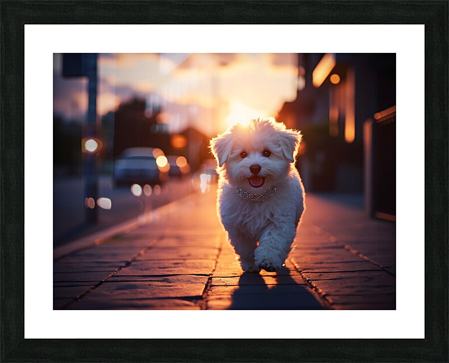 Bichon Frise Puppy Gets Ready For Night Out Picture Frame print