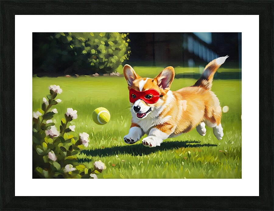 Sleepy Super Corgi Rests After Hero Adventures Picture Frame print