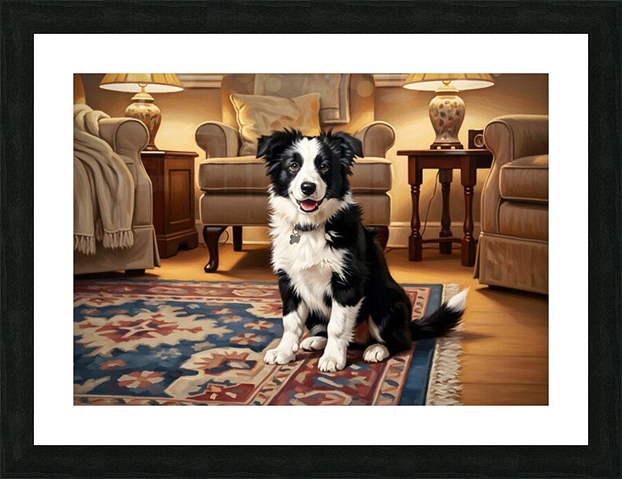 Vigilant Puppy Guards Hidden Toy Location Picture Frame print