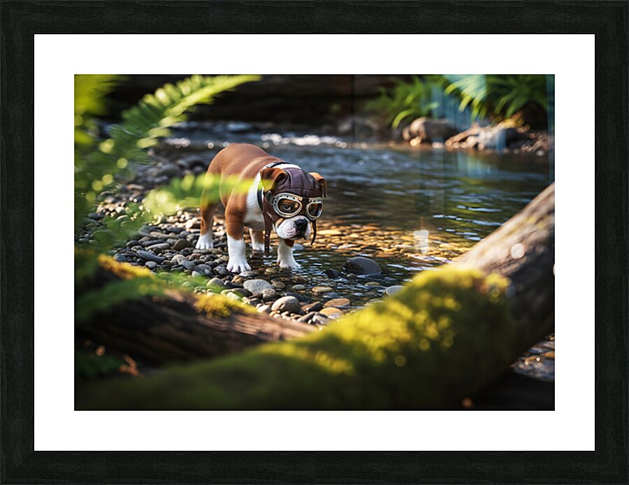 Bulldog Puppy Resting After Big Adventure Picture Frame print