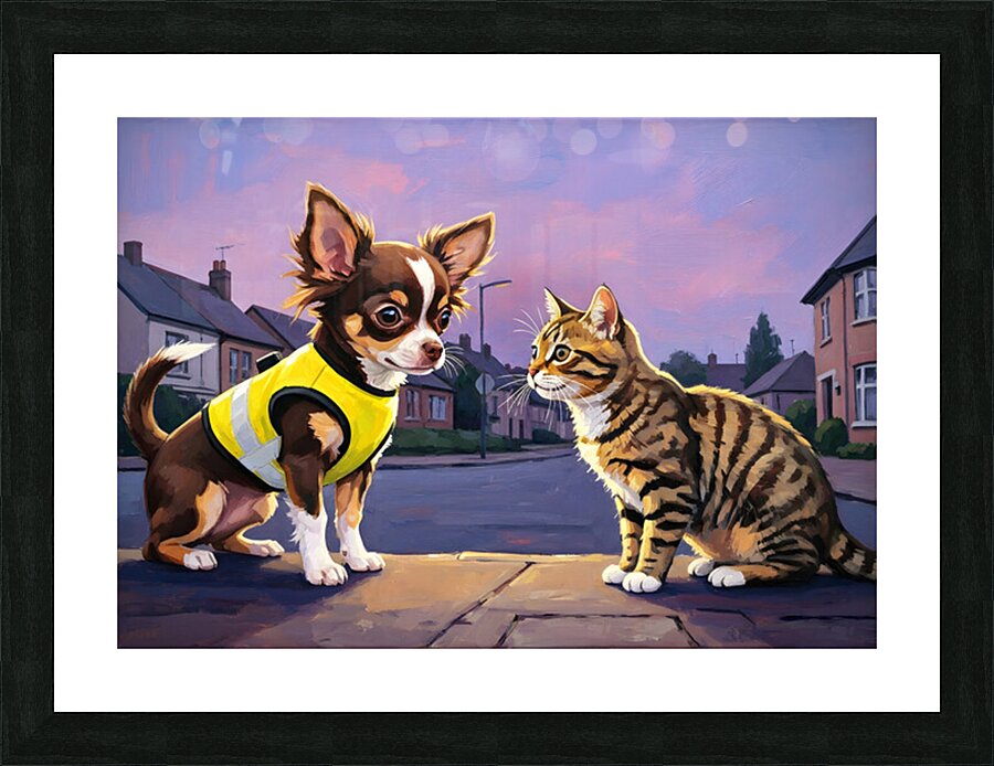 Tired Chihuahua Puppy Rests Under Evening Stars Picture Frame print