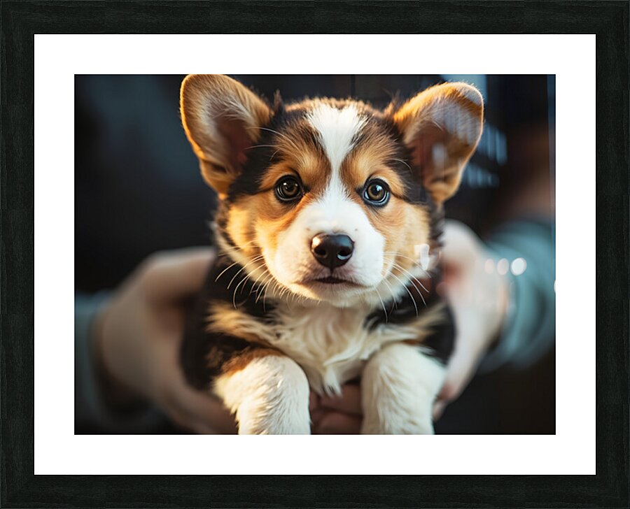 Corgi Puppys First Vet Visit Picture Frame print