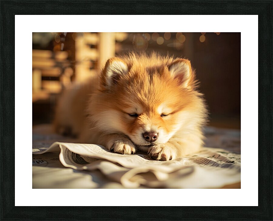 Alert Pomeranian Ready For Adventure Picture Frame print
