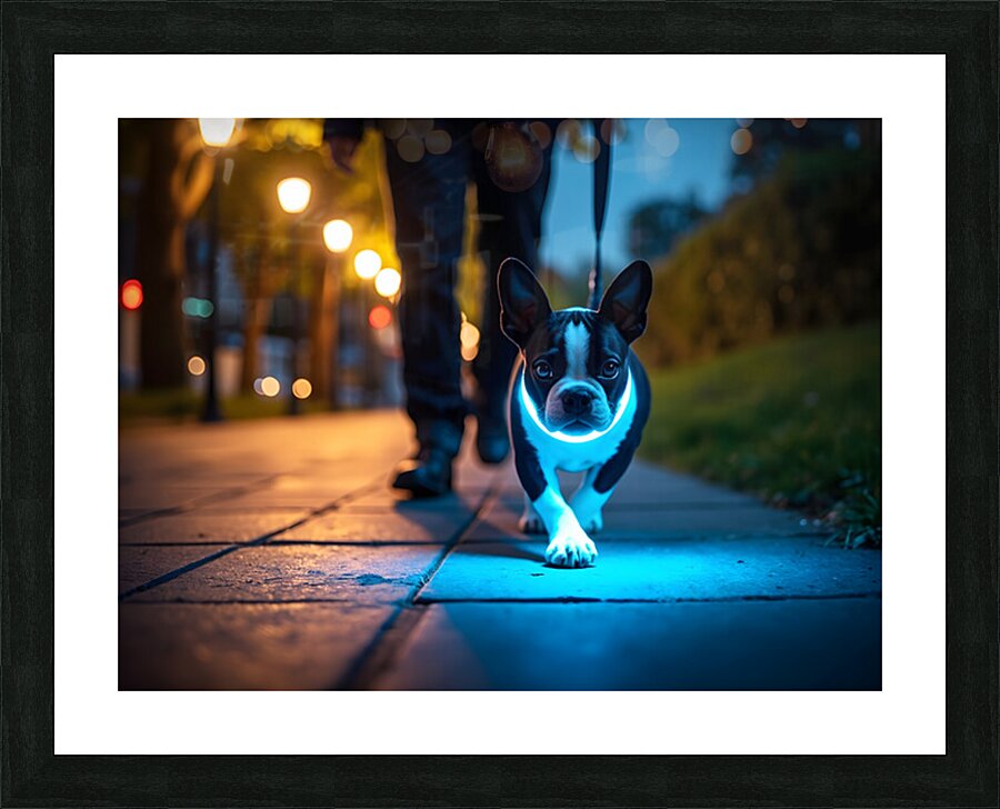 Sleepy Boston Terrier Puppy After Night Adventure Picture Frame print