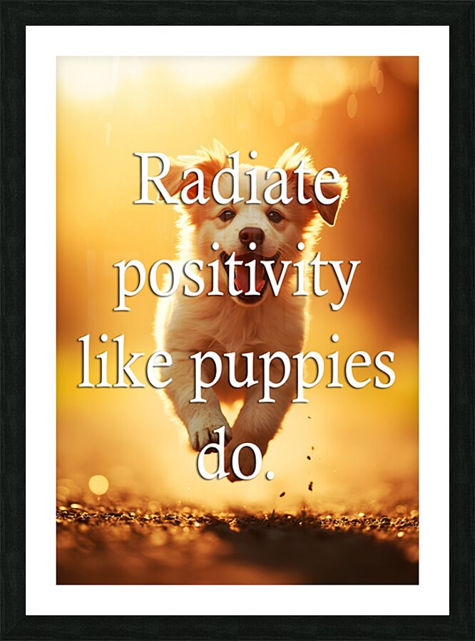 Radiate Positivity Like Happy Puppies Picture Frame print