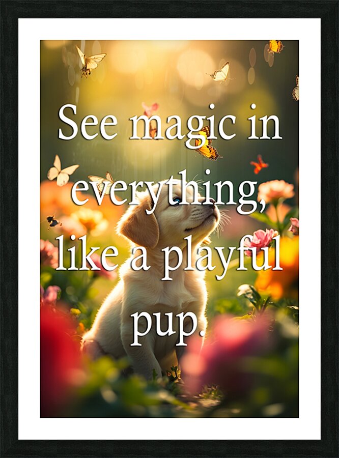 See Magic Like This Amazed Puppy Picture Frame print