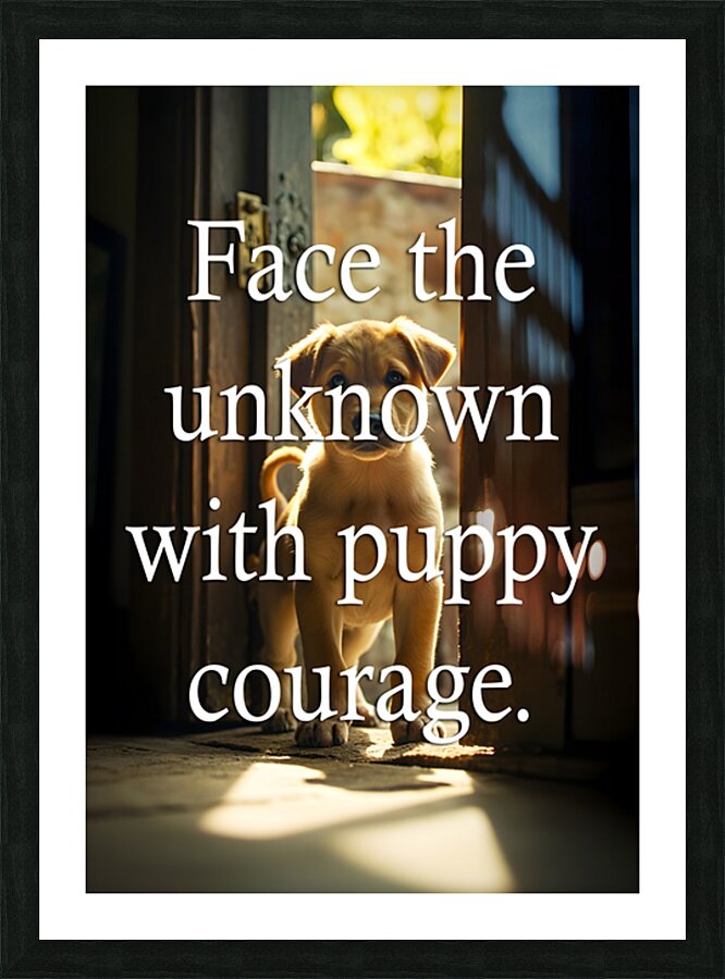 Face Unknown with Puppy Courage Picture Frame print
