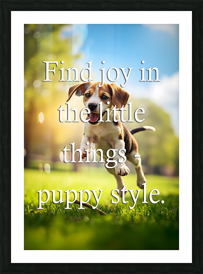 Find Joy Like This Excited Puppy Picture Frame print