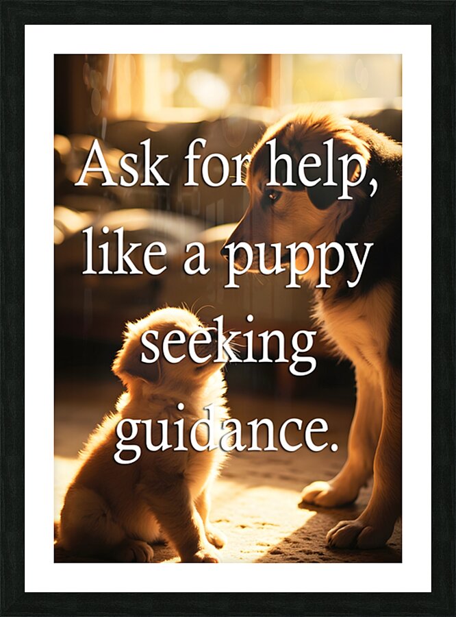 Ask for Help Like Puppies Do Picture Frame print