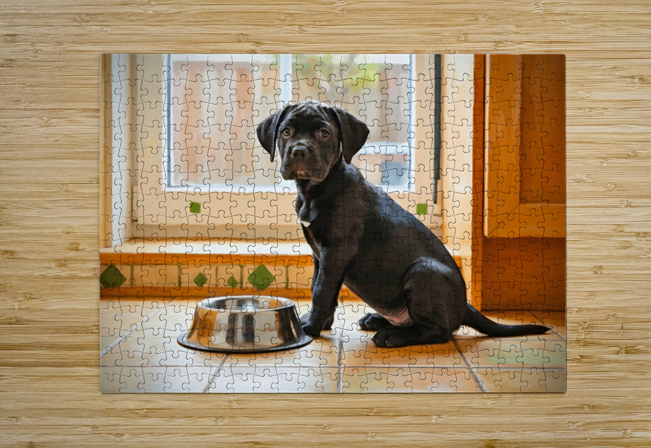 Cane Corso Puppy Discovers Dinner Time Puppy Prints Puzzle printing