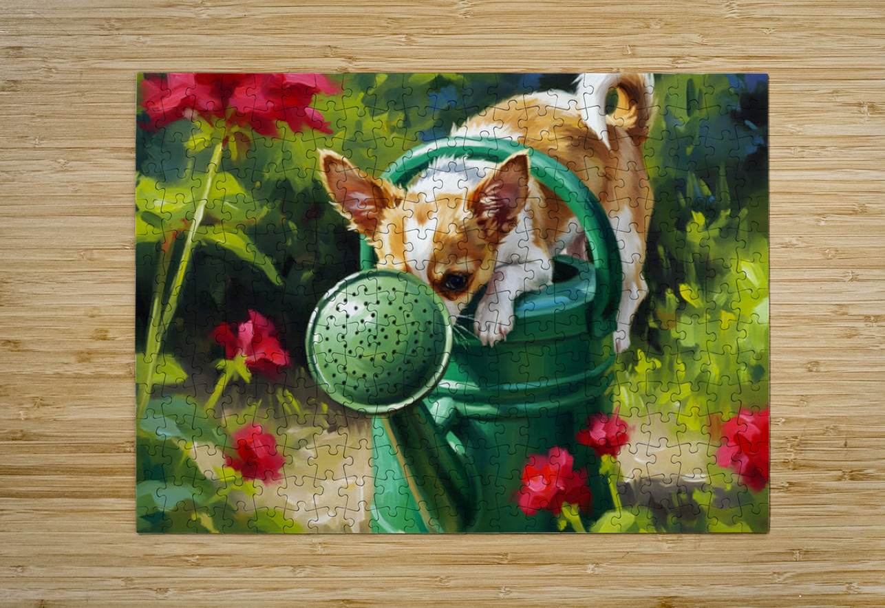 Wet Chihuahua Puppy After Watering Can Adventure Puppy Prints Puzzle printing