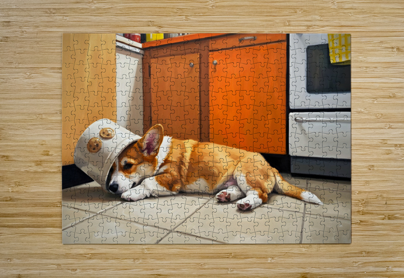 Free Corgi Puppy Celebrates His Escape Puppy Prints Puzzle printing