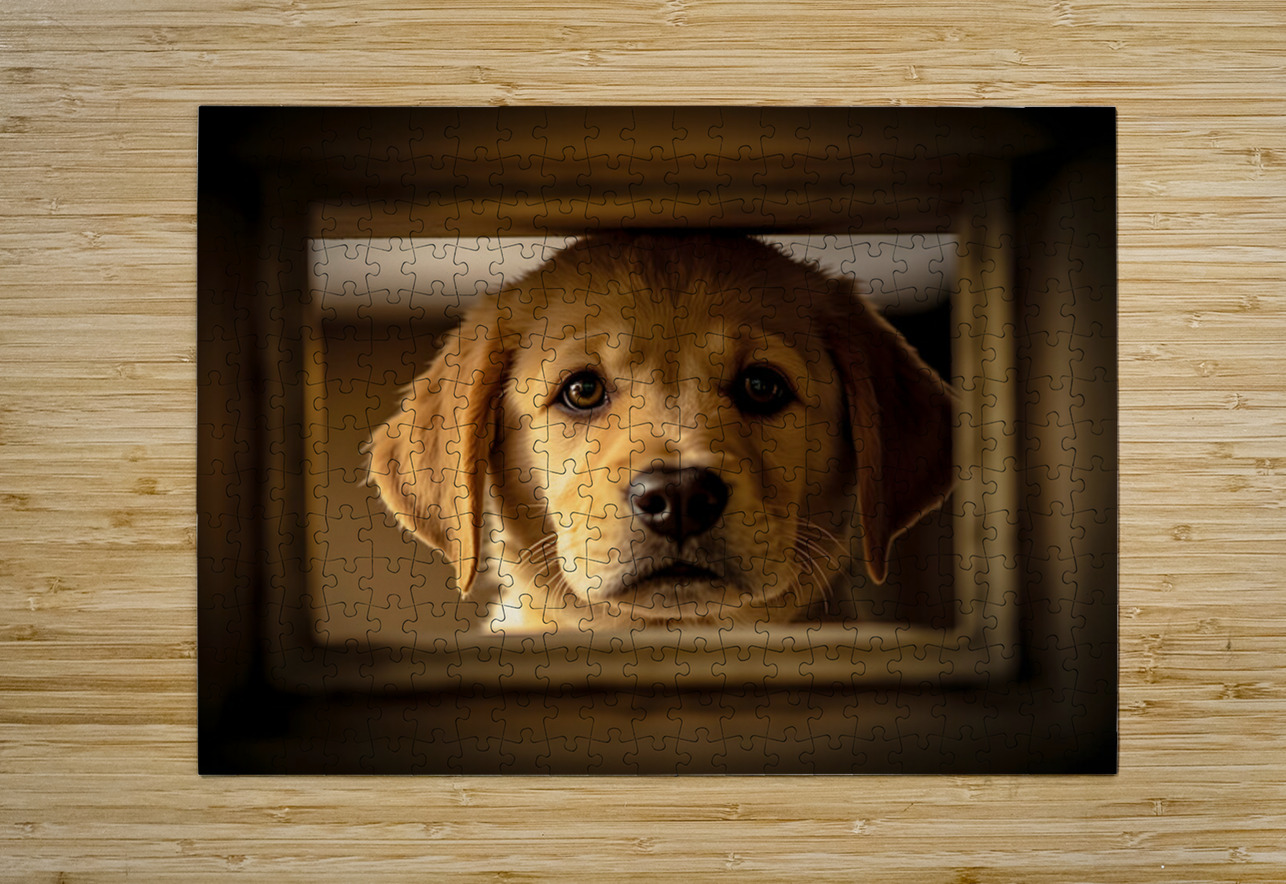Puppy Waits For Visitors To Arrive Puppy Prints Puzzle printing