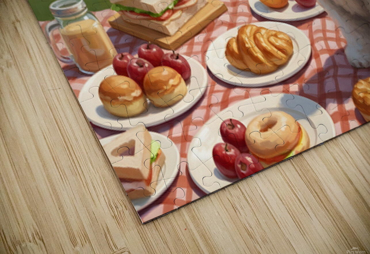 Patient Bichon Frise Waits For Picnic Treats Puppy Prints Puzzle