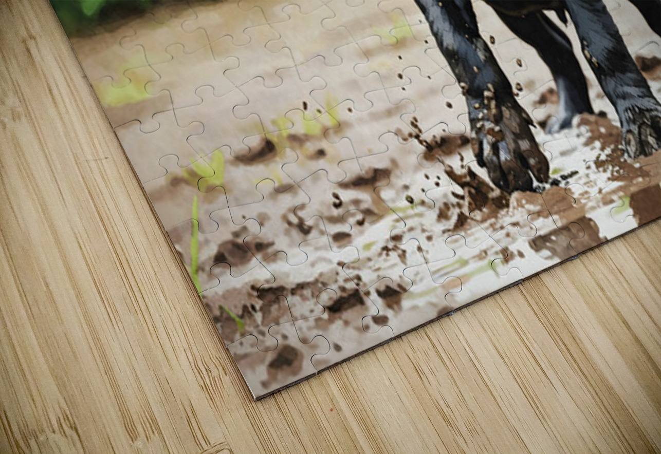 Cane Corso Puppy Playing In Muddy Garden Puppy Prints Puzzle