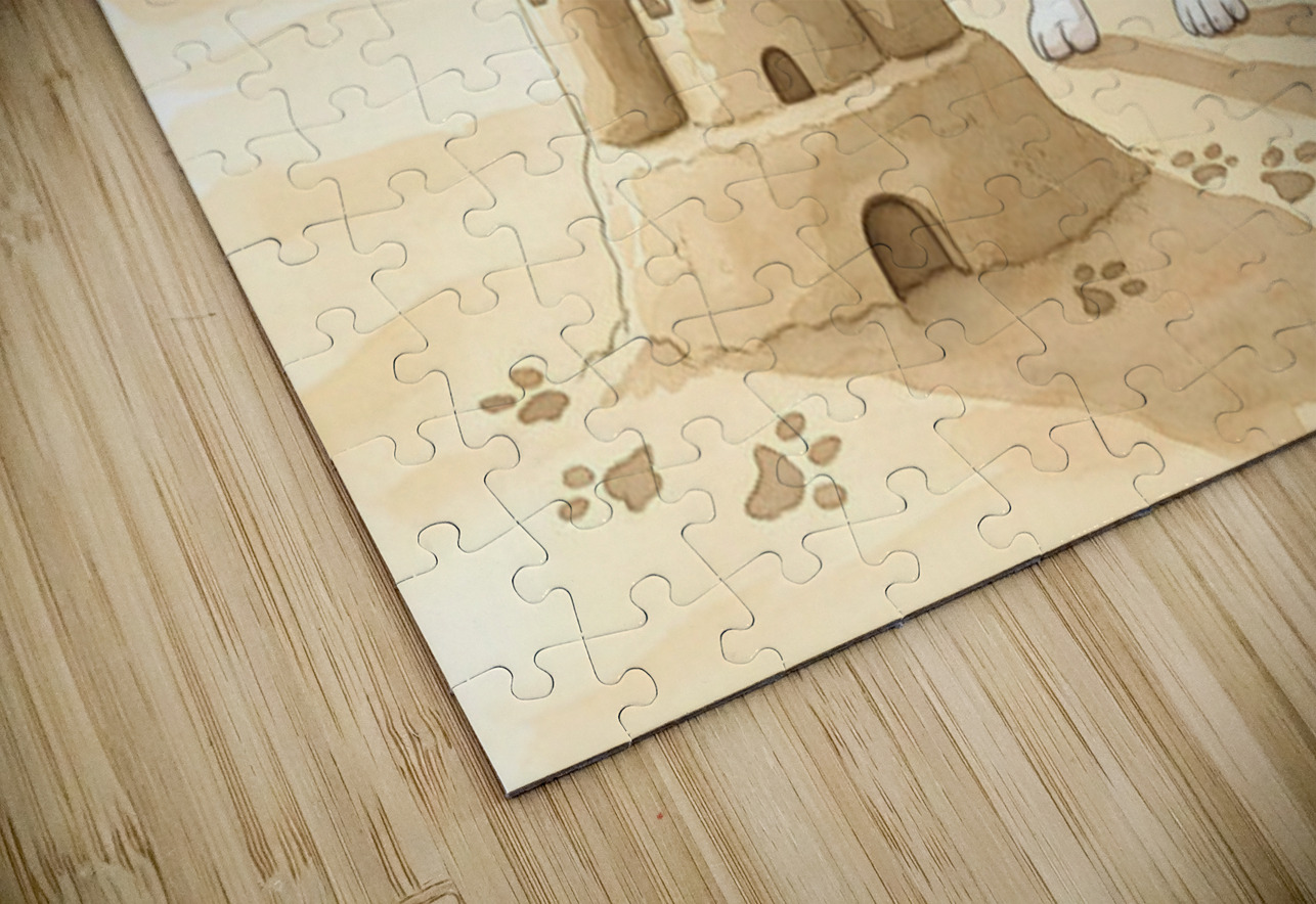 Beagle Puppy Shows Off Sandcastle Creation Puppy Prints Puzzle