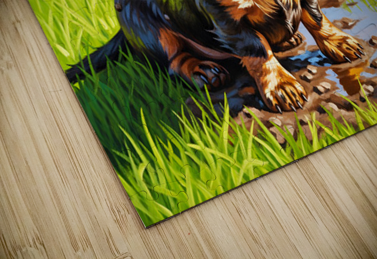 Muddy Dachshund Puppy Sits Contentedly Puppy Prints Puzzle