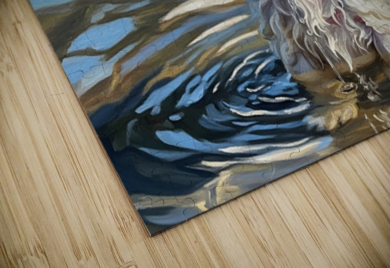 Poodle Puppy Cooling Off In A Pond Puppy Prints Puzzle