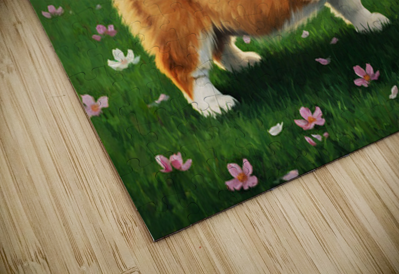Proud Corgi Puppy Celebrates Learning New Trick Puppy Prints Puzzle