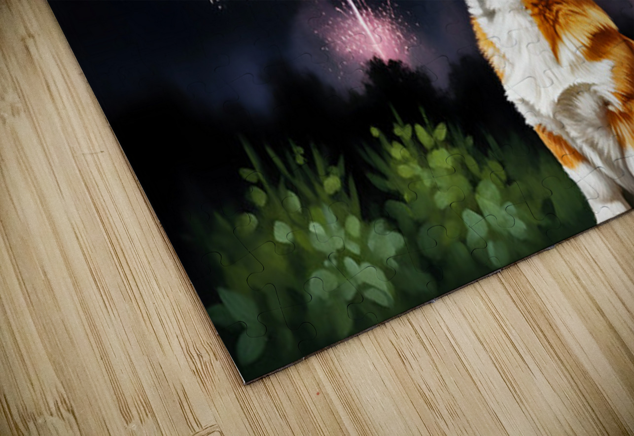 Happy Corgi Puppy Wags Tail After Fireworks End Puppy Prints Puzzle