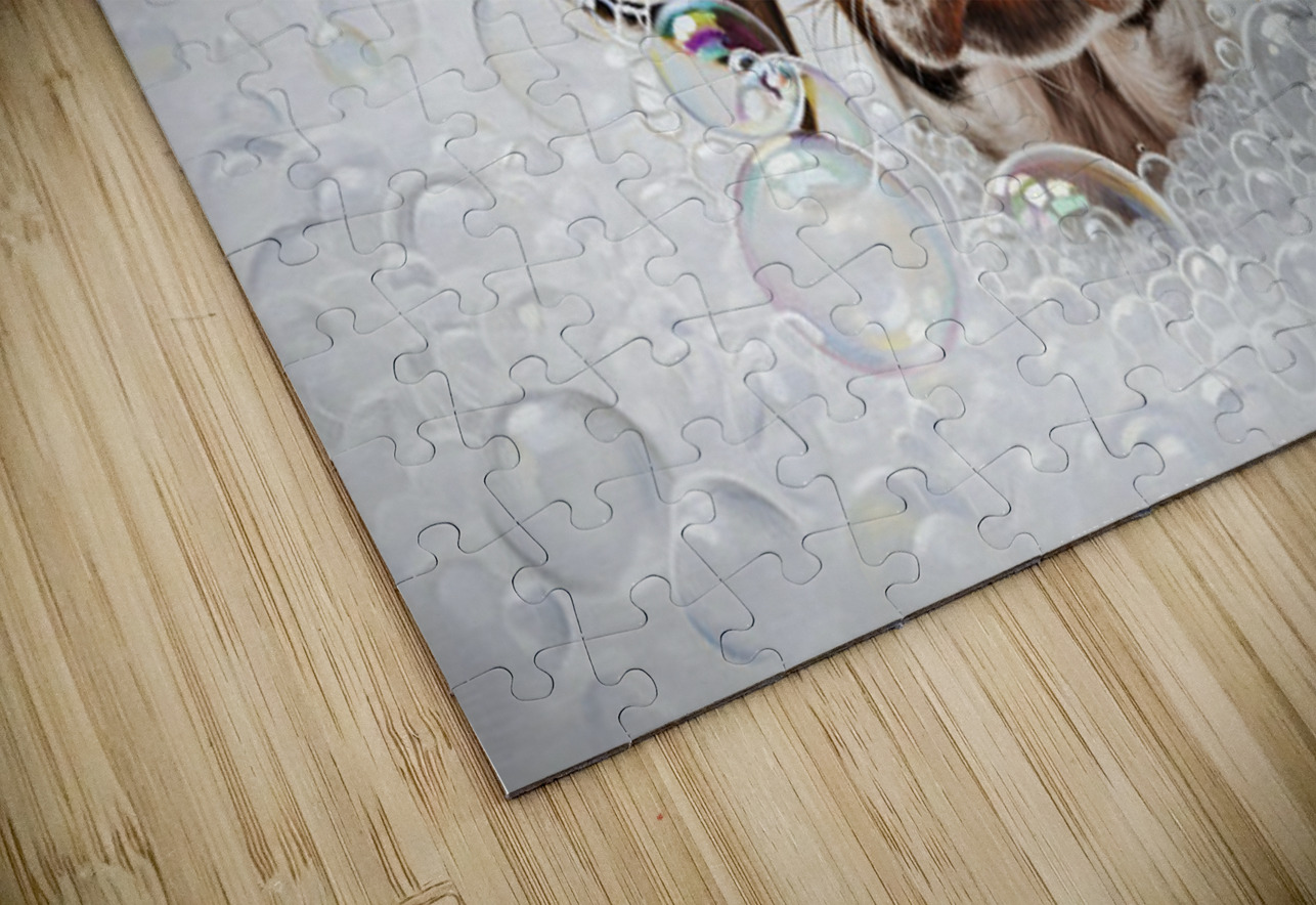 German Shorthaired Pointer Puppy Shakes Off The Bubbles Puppy Prints Puzzle