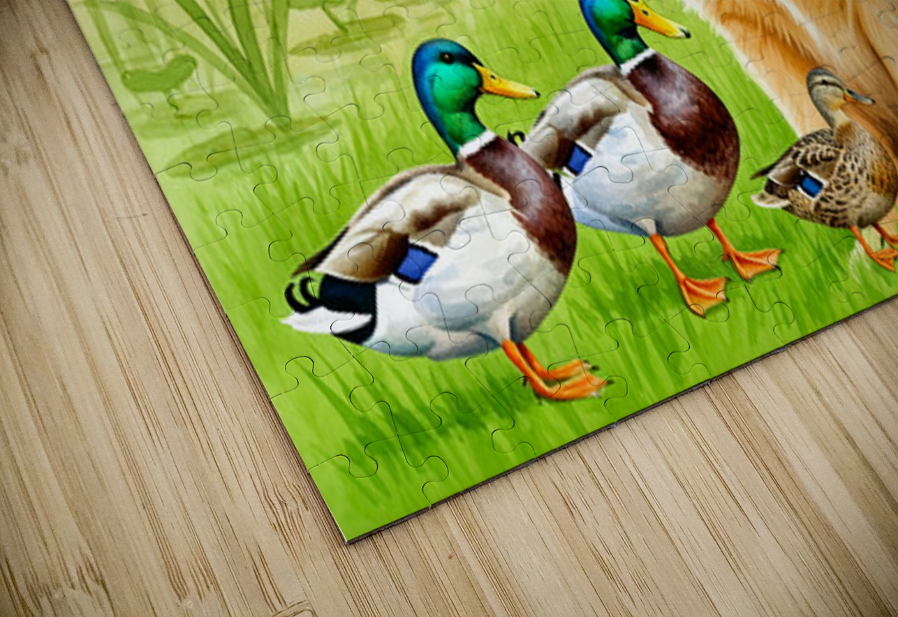 Golden Retriever Puppy Discovers The Pond Puppy Prints Puzzle