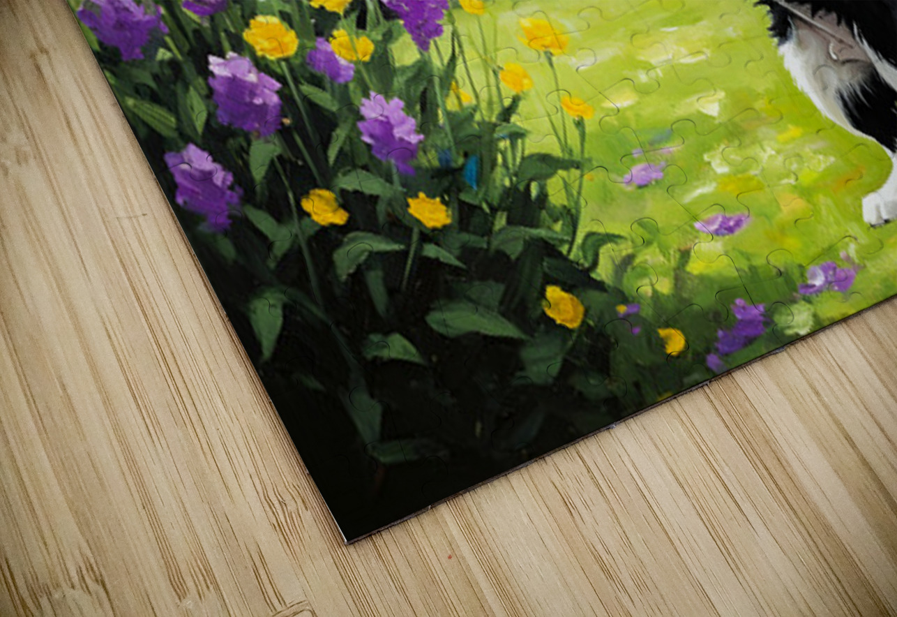 Border Collie Puppy Spots Something In The Sky Puppy Prints Puzzle