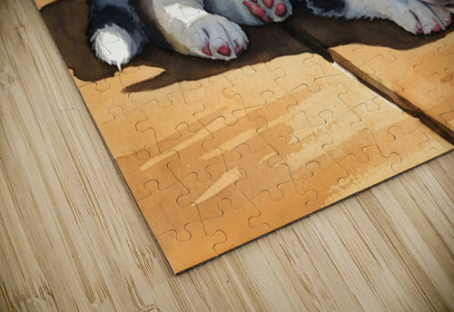 Siberian Husky Puppy Basking In Golden Sunlight Puppy Prints puzzle