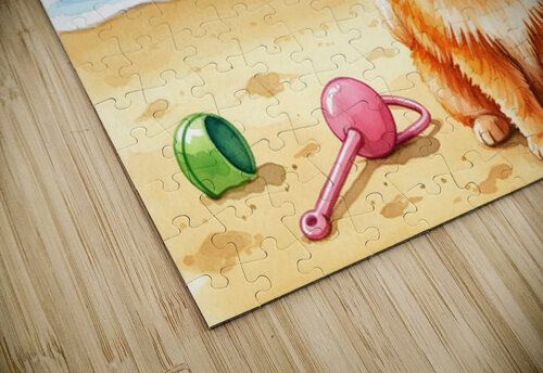 Pomeranian Puppys Beach Adventure Begins Puppy Prints puzzle