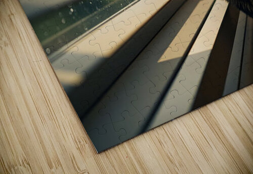 An adorable black and tan Rottweiler puppy stands curiously at a window Puppy Prints puzzle