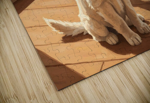 Golden Retriever Puppy Sits Alert And Ready For Adventure Puppy Prints puzzle