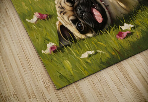 Playful Pug Puppy Enjoys Afternoon Fun Puppy Prints puzzle
